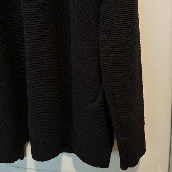 Free People Black Ottoman Cardigan with Open Front and Side Pockets, Size Small - Picture 3 of 7